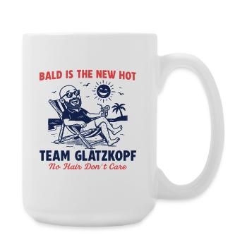 Glatze Retro Team Glatzkopf - Keine Haare - Große Tasse 440 ml - Weiß - Rechts