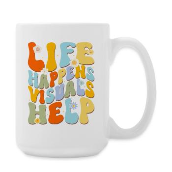 Joie de vivre des lettres colorées - Grande tasse 440 ml - blanc - Droite