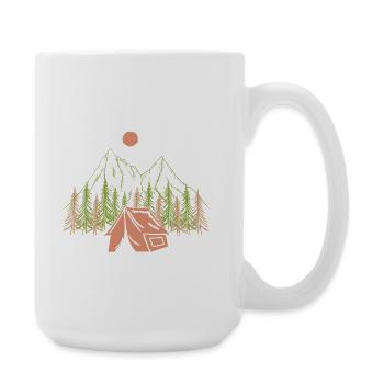 Camping Gift Birthday Tent Mountain Nature Forest - Large Mug 440 ml - white - Right