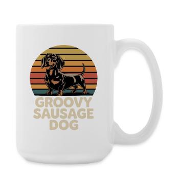 Groovy Dackel - Große Tasse 440 ml - Weiß - Rechts