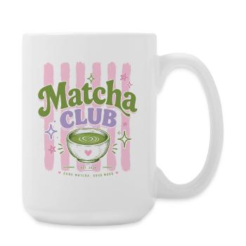 Matcha Club - Aesthetic Retro Grün Tee  - Große Tasse 440 ml - Weiß - Rechts
