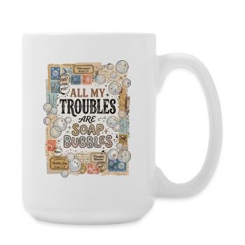Tous mes soucis sont des bulles de savon - Grande tasse 440 ml - blanc - Droite
