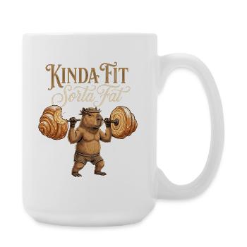 Kinda Fit Sorta Fat Capybara Gewichtheben - Große Tasse 440 ml - Weiß - Rechts
