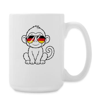 German flag monkey german Germany monkey - Large Mug 440 ml - white - Right