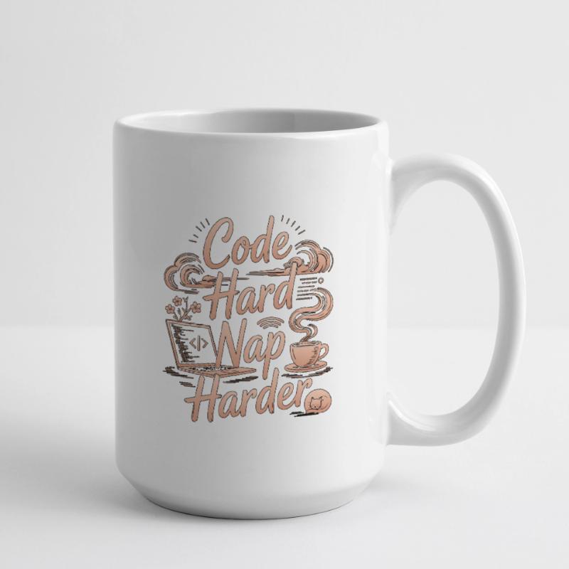 Code développeur à distance Hard Nap, Codeur à distance plus difficile Grande tasse 440 ml