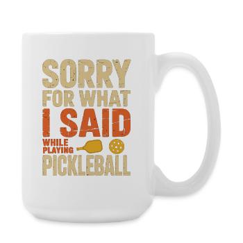 Pickleball T-Shirt für Spieler für  das Training  - Große Tasse 440 ml - Weiß - Rechts