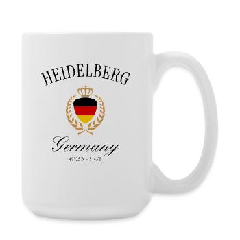 Heidelberg Wappen Krone – Reise Souvenir - Große Tasse 440 ml - Weiß - Rechts