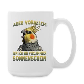 Nymphensittich australischer Sittich Cockatiel  - Große Tasse 440 ml - Weiß - Rechts