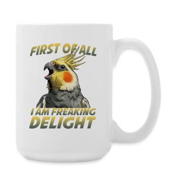 Perroquet de compagnie Oiseau de compagnie Perruche australienne - Grande tasse 440 ml - blanc - Droite