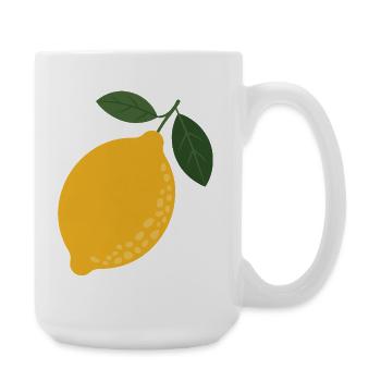 Citrus Sunshine Lemon Illustration - Large Mug 440 ml - white - Right