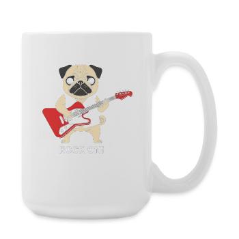 Illustration de la guitare de Pug Rock - Grande tasse 440 ml - blanc - Droite