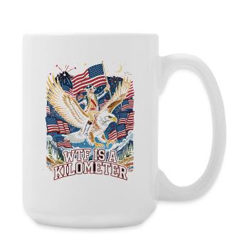 Cavalier d’aigle américain Kilometermeme - Grande tasse 440 ml - blanc - Droite