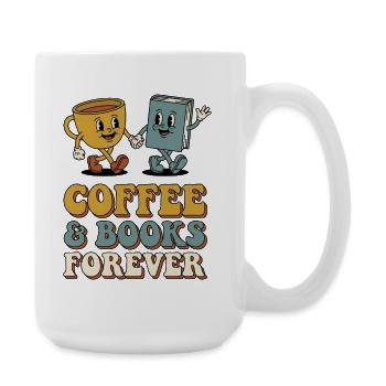 Coffee Books Good Moods Retro Leseratte - Große Tasse 440 ml - Weiß - Rechts