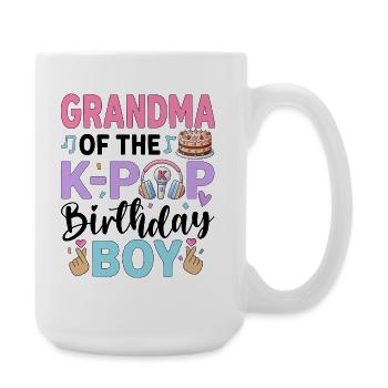 Grand-mère du garçon d’anniversaire K-Pop - Grande tasse 440 ml - blanc - Droite