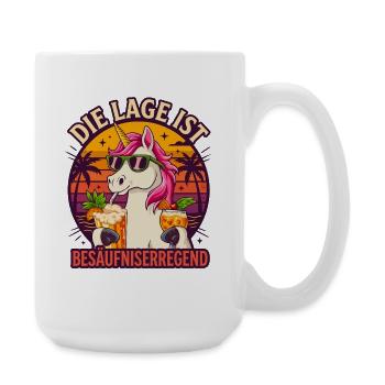 Einhorn Lustiger Saufen Party Spruch - Große Tasse 440 ml - Weiß - Rechts