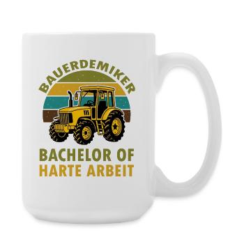Bauer Akademiker Bachalor of harte Arbeit  - Große Tasse 440 ml - Weiß - Rechts