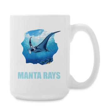 Rochen Mantarochen - Große Tasse 440 ml - Weiß - Rechts