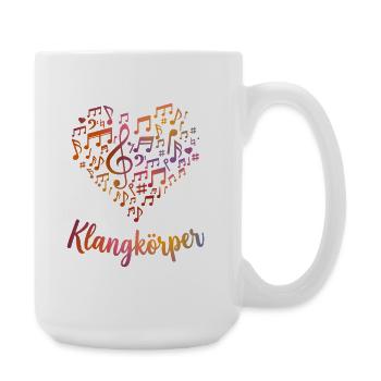 Klangkörper Chor Orchester Retro Herz - Große Tasse 440 ml - Weiß - Rechts