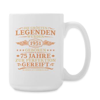 Größte Legenden 1951 geboren – 75. Geburtstag - Große Tasse 440 ml - Weiß - Rechts