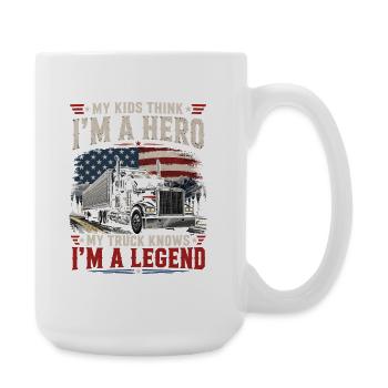 Papa Camionneur USA Drapeau américain - Grande tasse 440 ml - blanc - Droite