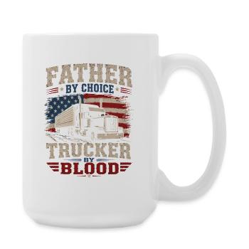 Père Chauffeur de Camion Camionneur Sang Cadeau de Chauffeur de Camion - Grande tasse 440 ml - blanc - Droite