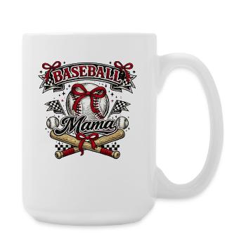 Baseball-Mama: Retro Mama Baseball-Geschenk - Große Tasse 440 ml - Weiß - Rechts