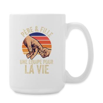 Père et Fille Équipe Pour La Vie Rétro - Grande tasse 440 ml - blanc - Droite