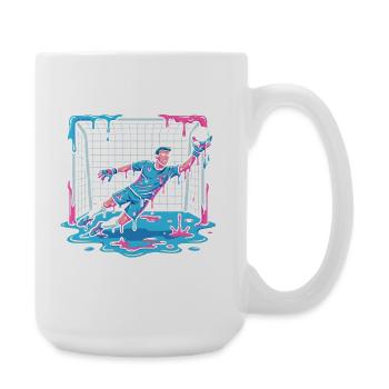 Gardien de but liquide qui goutte - Grande tasse 440 ml - blanc - Droite