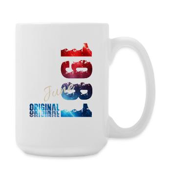 45th Birthday Gift Vintage June Vintage 1981 - Large Mug 440 ml - white - Right