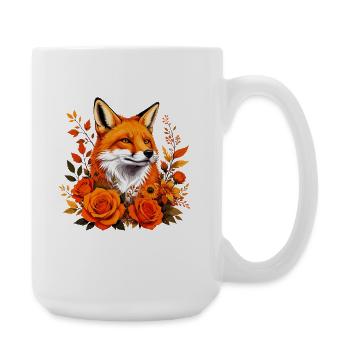 Fox in autumn rush - Large Mug 440 ml - white - Right
