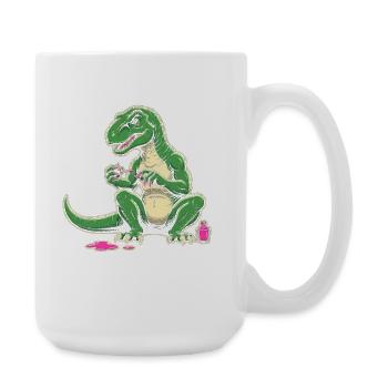Dino Nail Polish Chaos - Large Mug 440 ml - white - Right