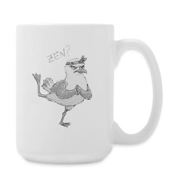 Yoga Seagull Zen Meditation - Large Mug 440 ml - white - Right