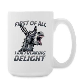 House donkey, gray donkey, donkey and farm design - Large Mug 440 ml - white - Right