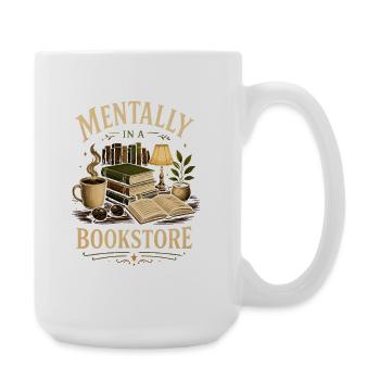 Library Bookworm Fiction Fan Design - Large Mug 440 ml - white - Right