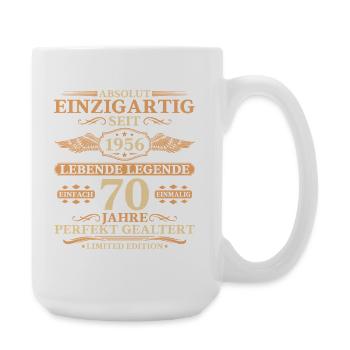 Einzigartig seit 1956 Jahrgang - 70. Geburtstag - Große Tasse 440 ml - Weiß - Rechts