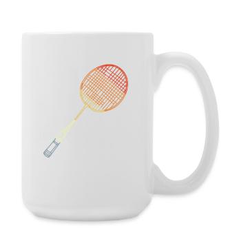 Badminton Racket Sketch - Large Mug 440 ml - white - Right