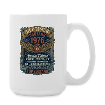 Oldtimer Baujahr 1976 50. Geburtstag Vintage - Große Tasse 440 ml - Weiß - Rechts