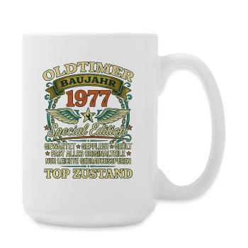 Oldtimer Baujahr 1977 Geburtstag Geschenk - Große Tasse 440 ml - Weiß - Rechts