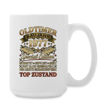 Oldtimer Baujahr 1977 Geburtstag Retro Biker - Große Tasse 440 ml - Weiß - Rechts