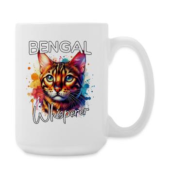 Bengalkatze Flüsterer - Große Tasse 440 ml - Weiß - Rechts