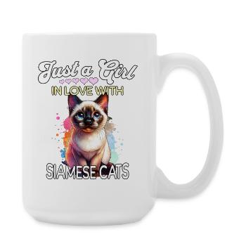 Siamese Cat Girl - Large Mug 440 ml - white - Right