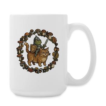 Medieval Frog On Cat Ren Faire Medieval Knight - Large Mug 440 ml - white - Right