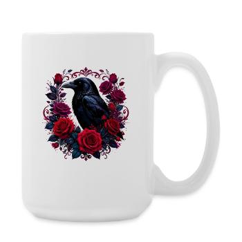 Raven in the Rosary - Large Mug 440 ml - white - Right