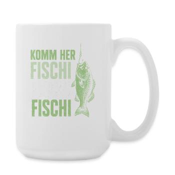 Angeln Angler Fischer Fisch Lustiges Angler Spruch - Große Tasse 440 ml - Weiß - Rechts