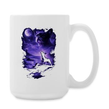 Dog Mom Dog Dad - Large Mug 440 ml - white - Right