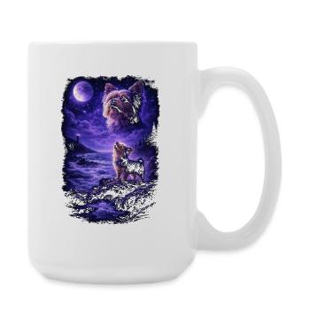 Dog Mom Dog Dad - Large Mug 440 ml - white - Right