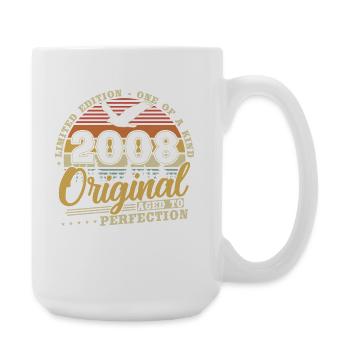 Original 2008 Vintage Vintage Birthday Retro - Large Mug 440 ml - white - Right