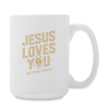 Jesus liebt dich Lieblings-T-Shirt - Große Tasse 440 ml - Weiß - Rechts