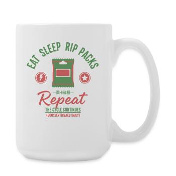 Eat Sleep Rip Packs Repeat trading card - Large Mug 440 ml - white - Right
