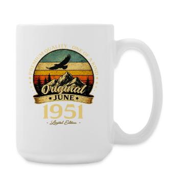 75th Birthday Gift Vintage June Vintage 1951 - Large Mug 440 ml - white - Right